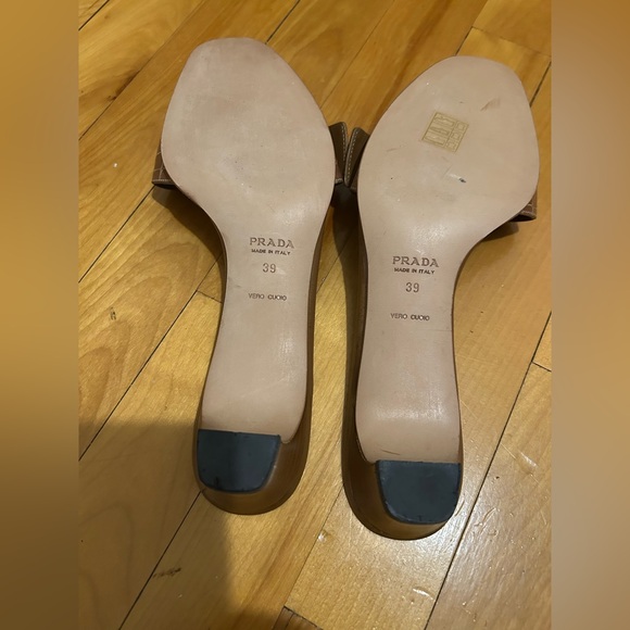 Prada Brown Crocodile Embossed Mules - Picture 4 of 7